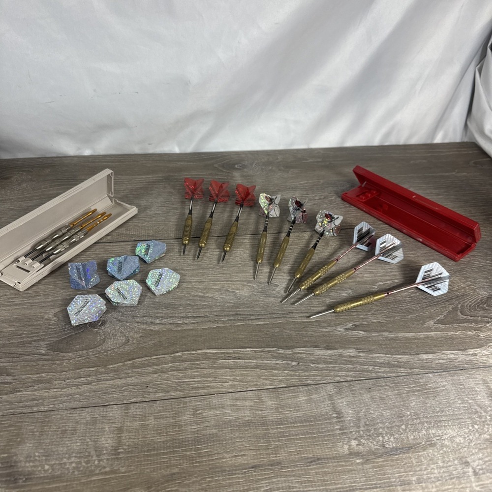 Lot Of Vintage Throwing Darts Metal Unicorn Brand And Other